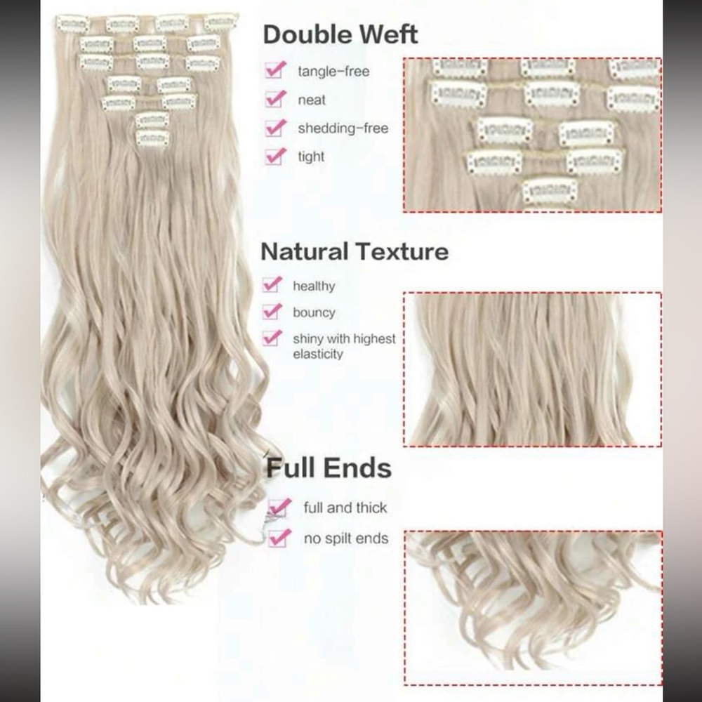 Clip In Hair Extensions ❤️ - Picture 2 of 4
